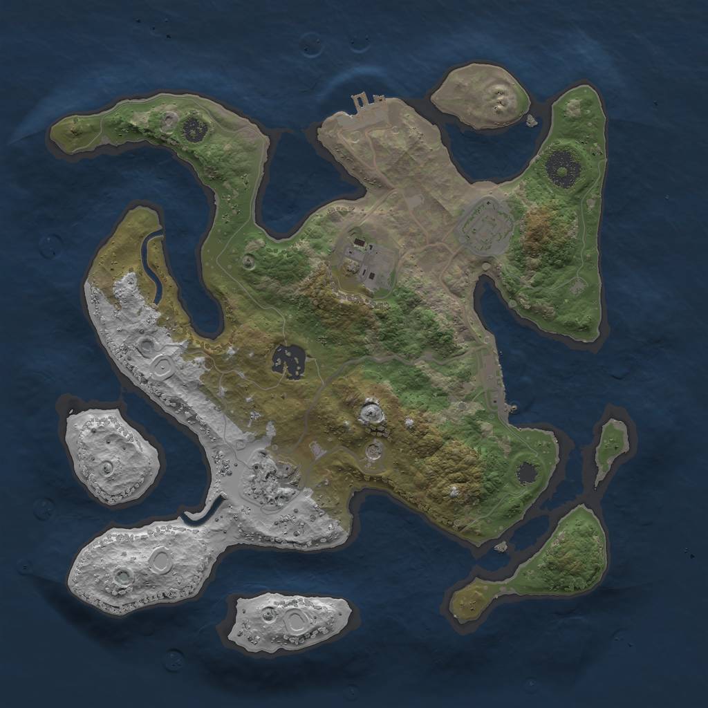 Rust Map: Procedural Map, Size: 3000, Seed: 975, 12 Monuments