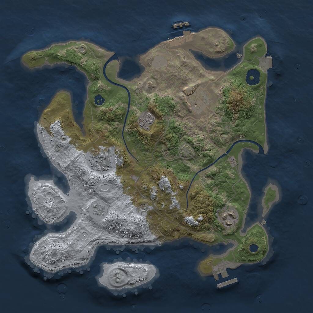 Rust Map: Procedural Map, Size: 3000, Seed: 975, 10 Monuments