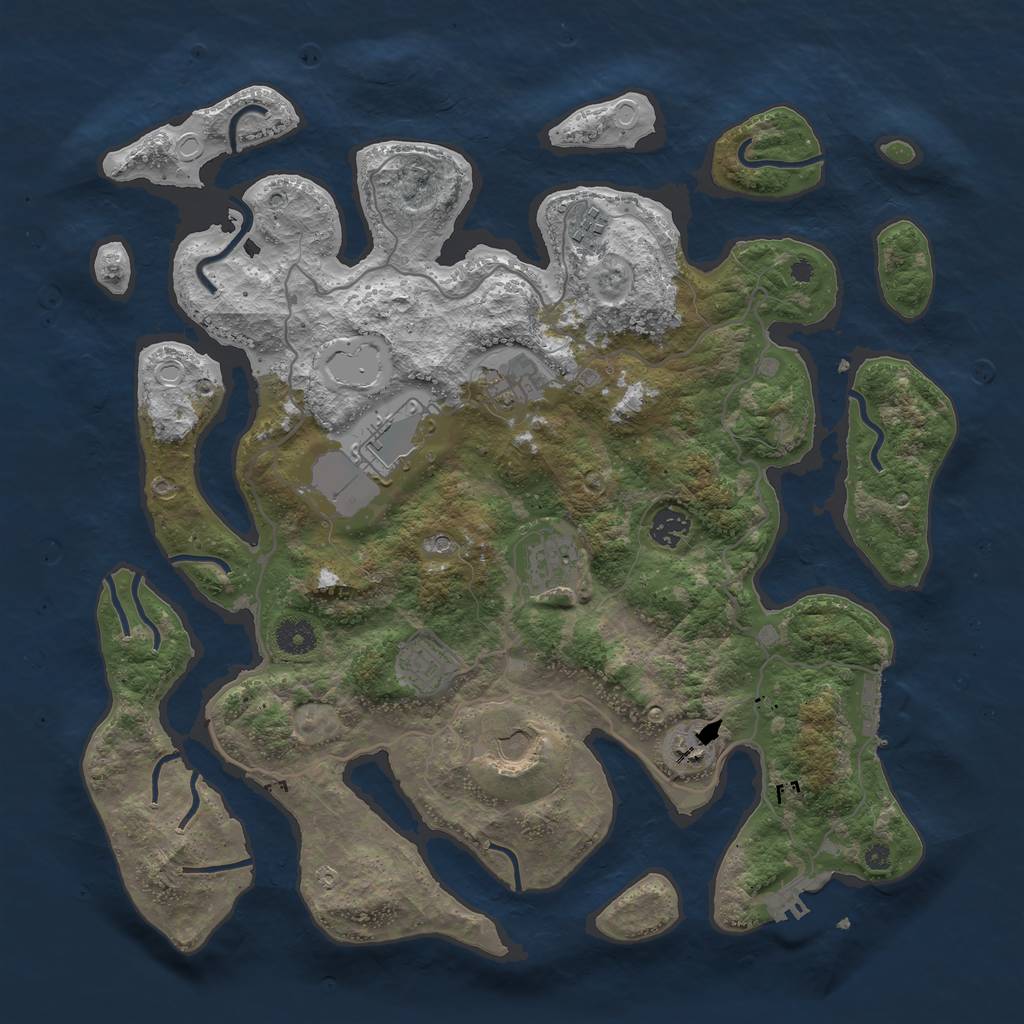 Rust Map: Procedural Map, Size: 4000, Seed: 1576429435, 16 Monuments