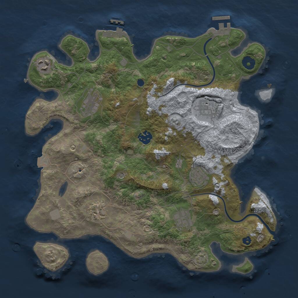 Rust Map: Procedural Map, Size: 3400, Seed: 68105048, 12 Monuments