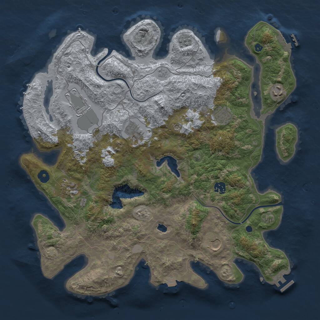 Rust Map: Procedural Map, Size: 4000, Seed: 1543333935, 14 Monuments