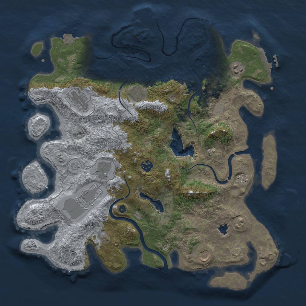 Rust Map: Procedural Map, Size: 4000, Seed: 65284945, 14 Monuments