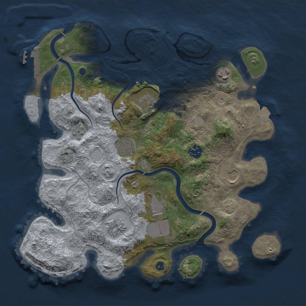 Rust Map: Procedural Map, Size: 3500, Seed: 56547262, 13 Monuments