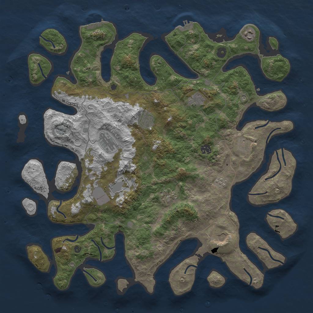 Rust Map: Procedural Map, Size: 4500, Seed: 1756693525, 18 Monuments