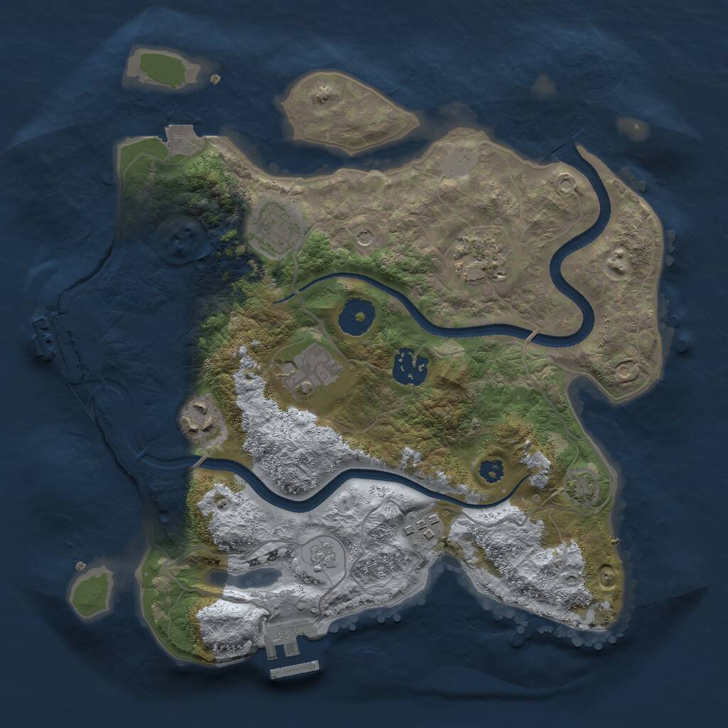Rust Map: Procedural Map, Size: 3000, Seed: 502938171, 12 Monuments