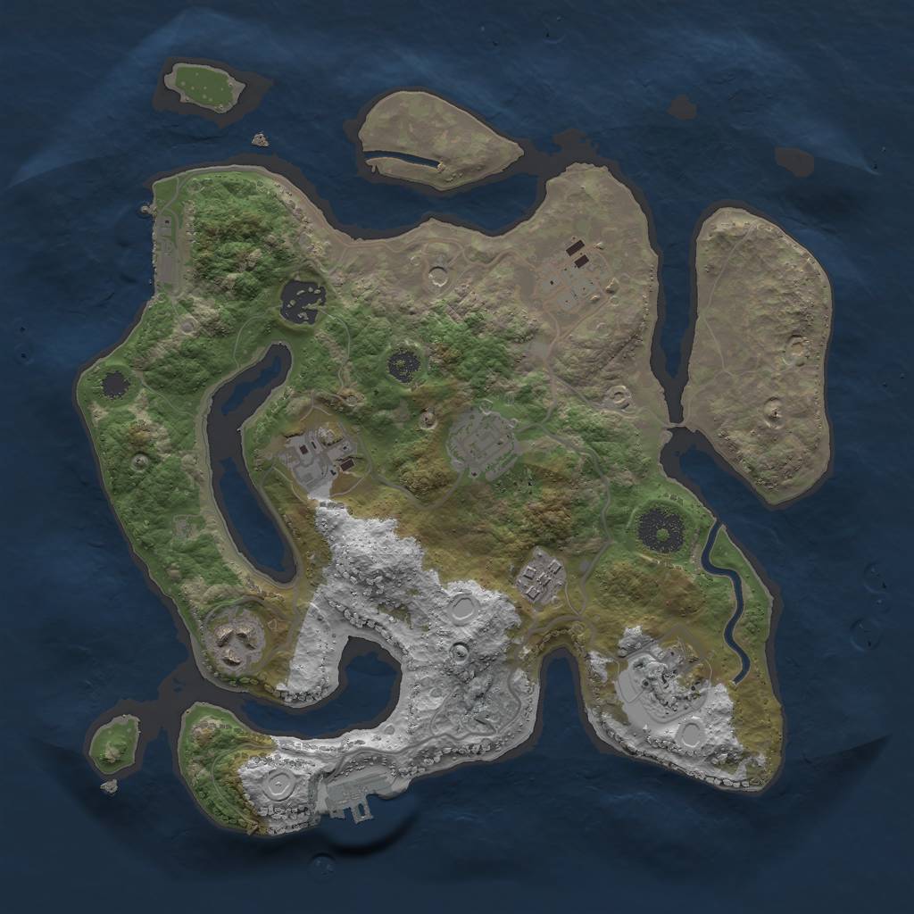 Rust Map: Procedural Map, Size: 3000, Seed: 502938171, 15 Monuments