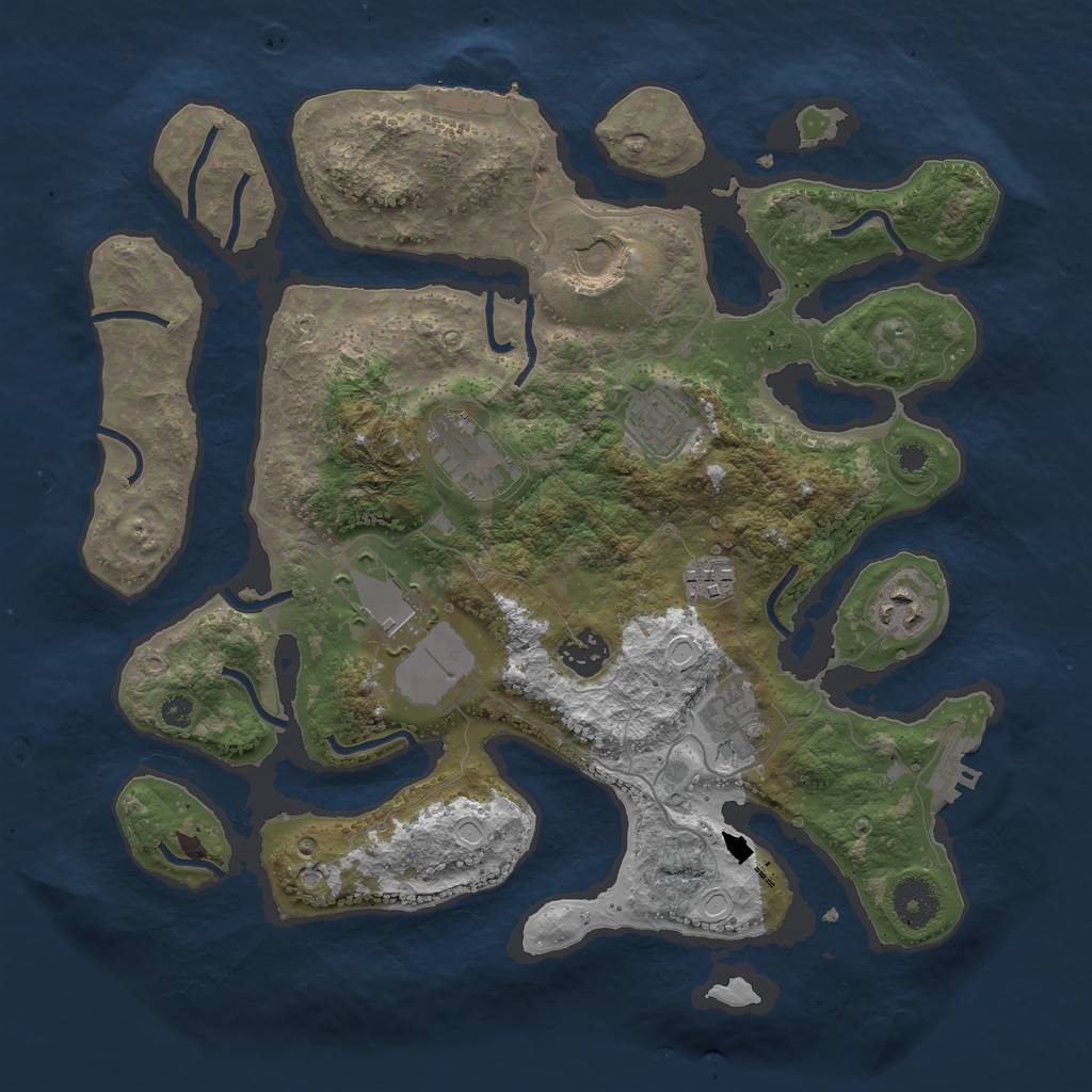 Rust Map: Procedural Map, Size: 3500, Seed: 34232, 15 Monuments