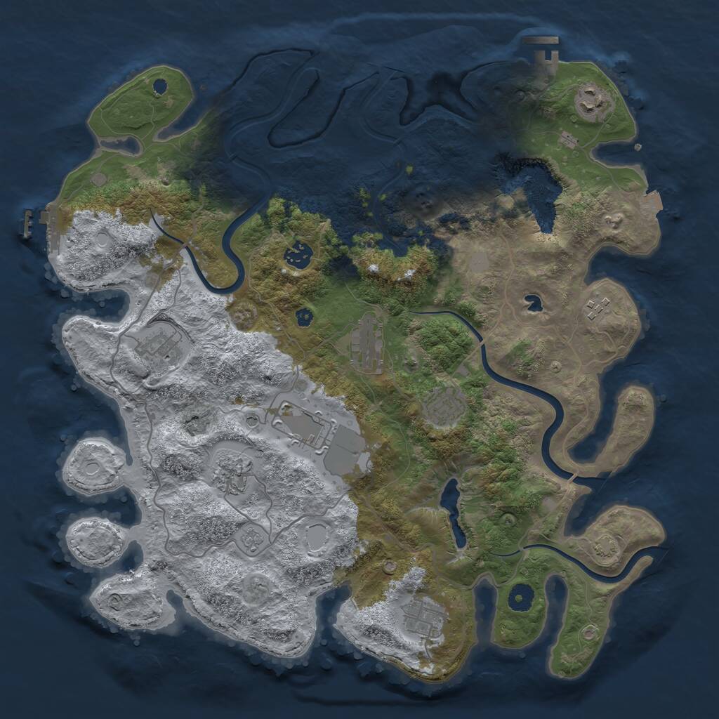 Rust Map: Procedural Map, Size: 4000, Seed: 1095886700, 15 Monuments
