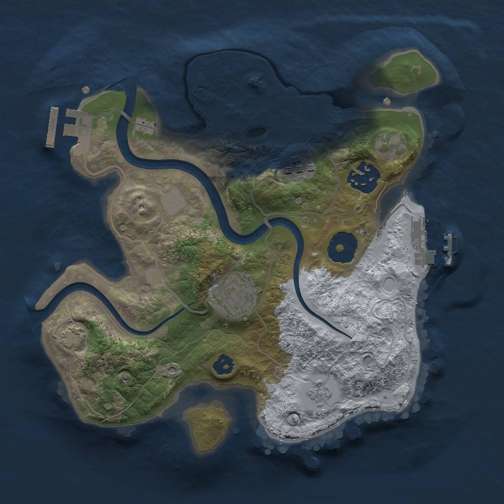 Rust Map: Procedural Map, Size: 2500, Seed: 62857259, 8 Monuments