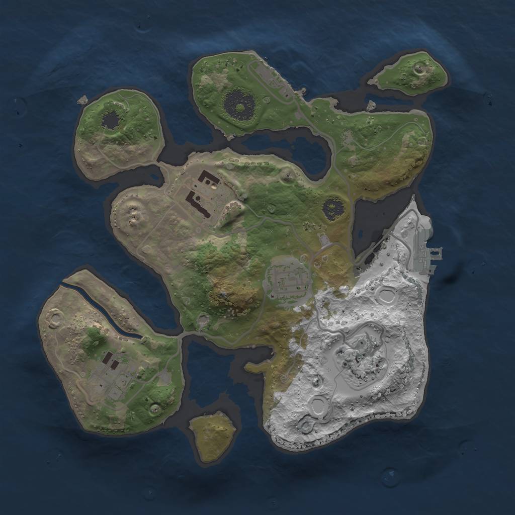 Rust Map: Procedural Map, Size: 2500, Seed: 62857259, 11 Monuments