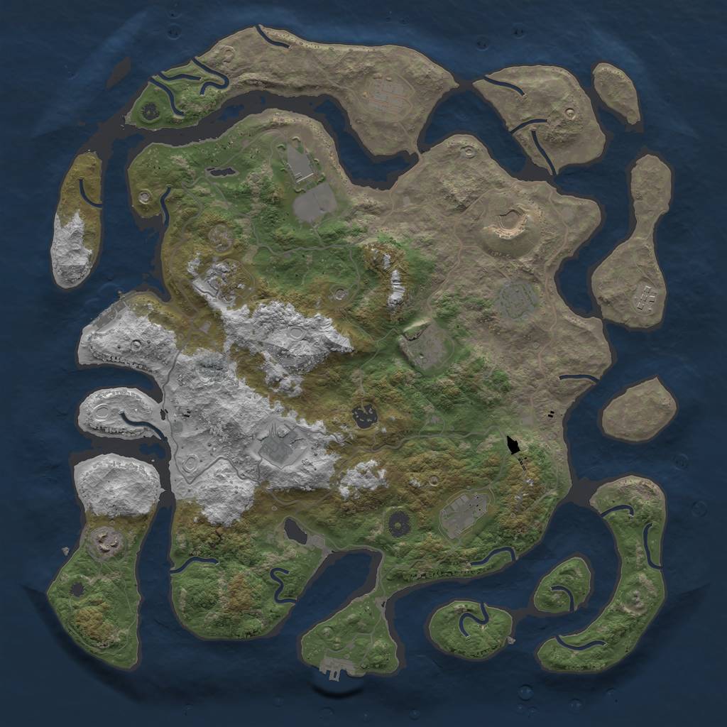 Rust Map: Procedural Map, Size: 4500, Seed: 148567527, 19 Monuments