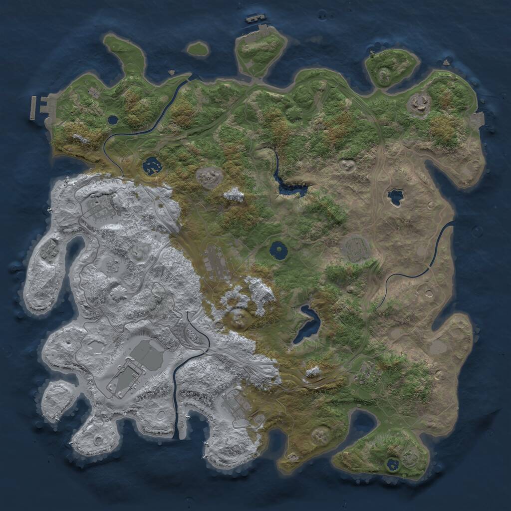 Rust Map: Procedural Map, Size: 4300, Seed: 6262356, 15 Monuments