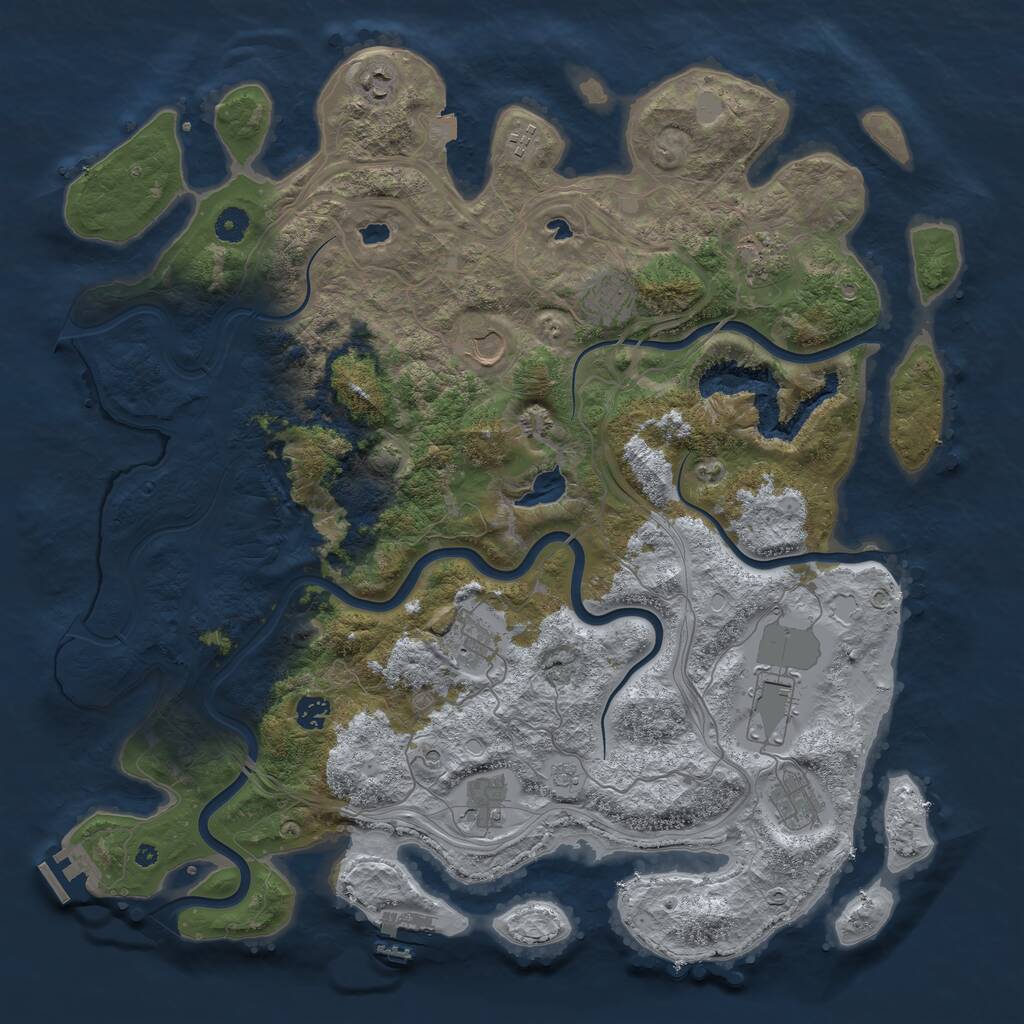 Rust Map: Procedural Map, Size: 4500, Seed: 140309, 16 Monuments