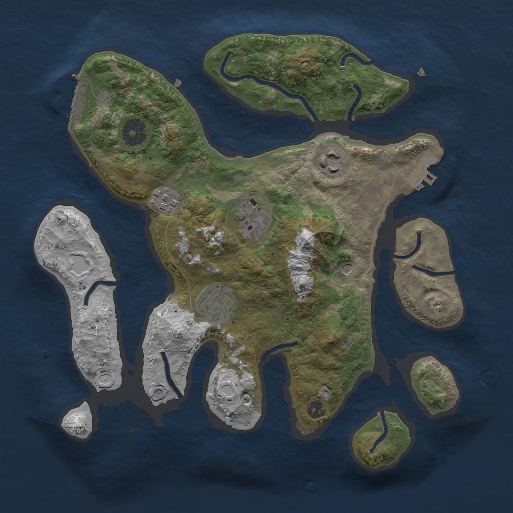 Rust Map: Procedural Map, Size: 3000, Seed: 78775337, 12 Monuments