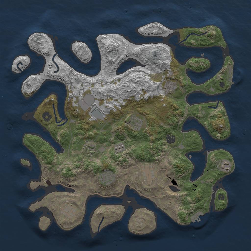 Rust Map: Procedural Map, Size: 4000, Seed: 12299, 18 Monuments