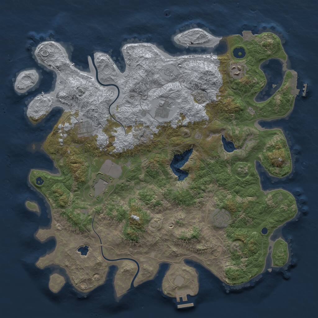 Rust Map: Procedural Map, Size: 4000, Seed: 12299, 12 Monuments