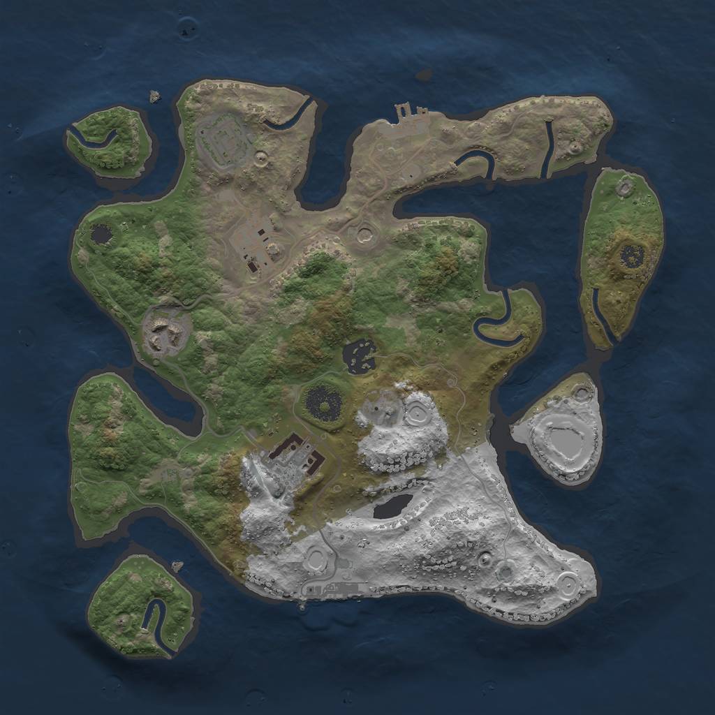 Rust Map: Procedural Map, Size: 3000, Seed: 456322, 13 Monuments