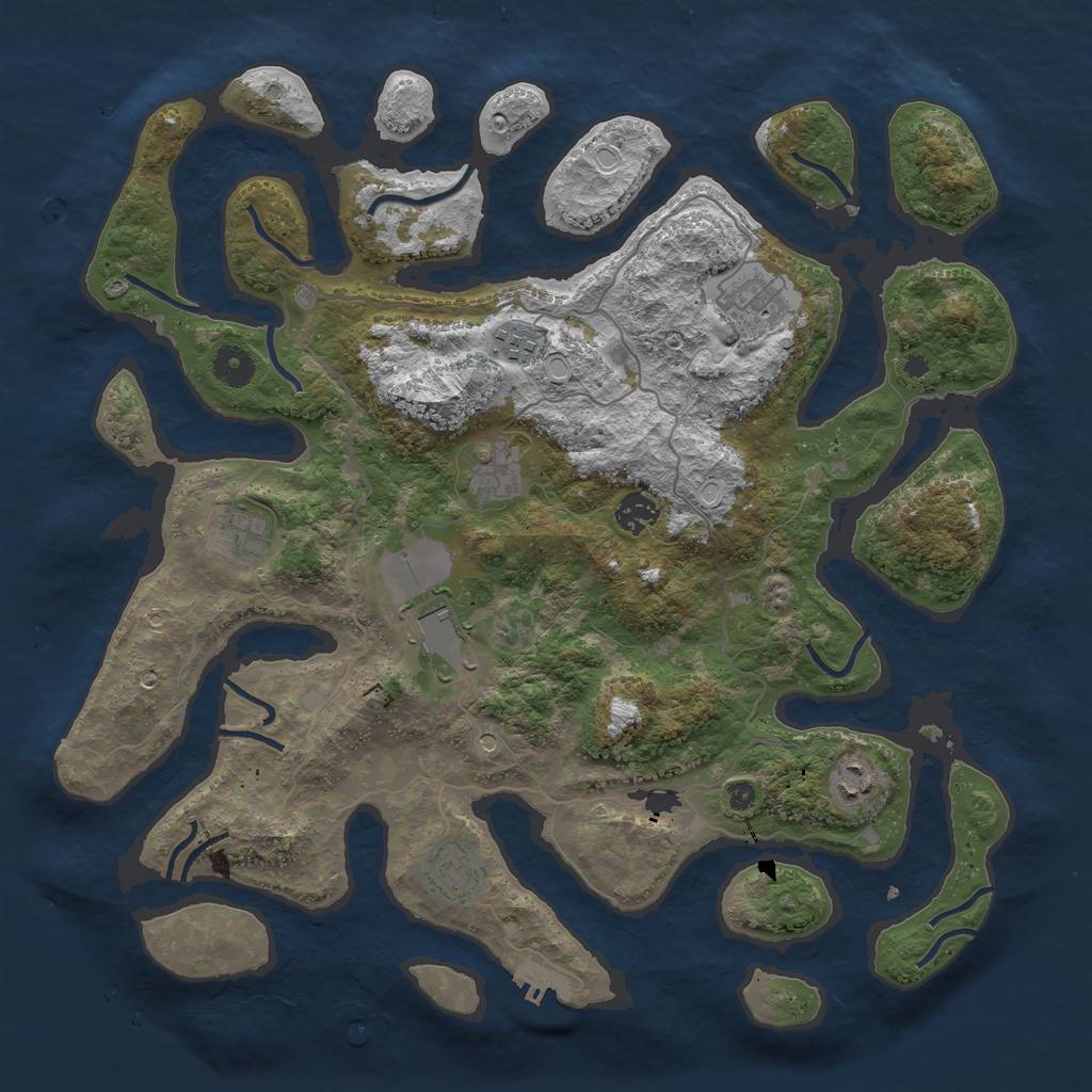 Rust Map: Procedural Map, Size: 4000, Seed: 615648070, 15 Monuments