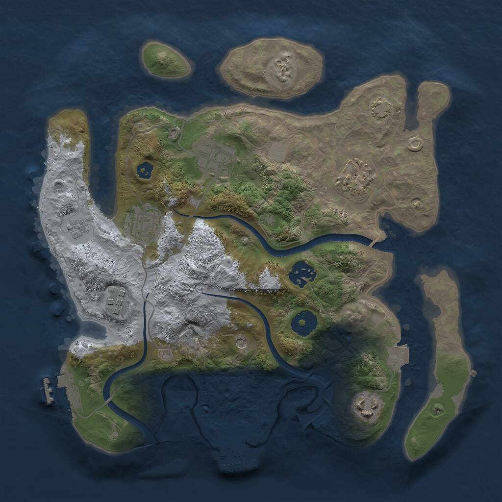 Rust Map: Procedural Map, Size: 3000, Seed: 68463131, 12 Monuments