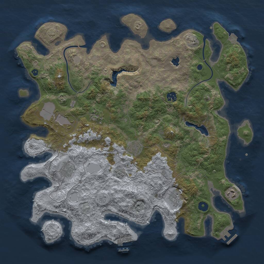 Rust Map: Procedural Map, Size: 4000, Seed: 389384118, 14 Monuments