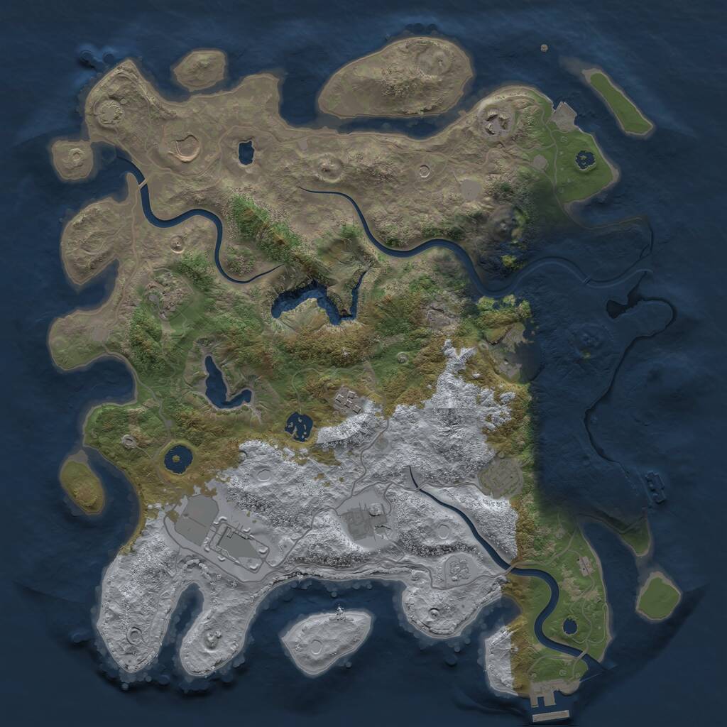 Rust Map: Procedural Map, Size: 4000, Seed: 4940004, 15 Monuments