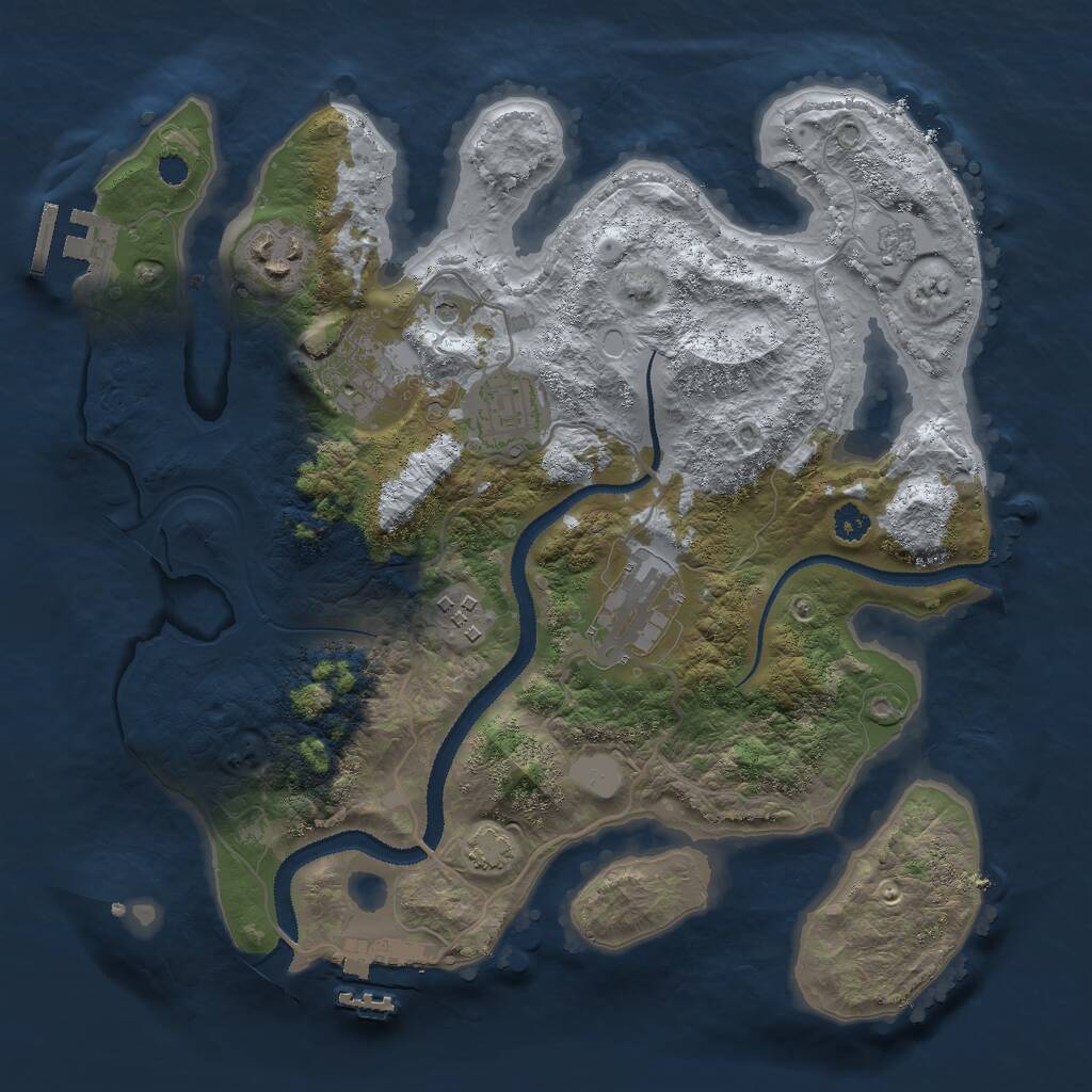 Rust Map: Procedural Map, Size: 3000, Seed: 1370305238, 11 Monuments