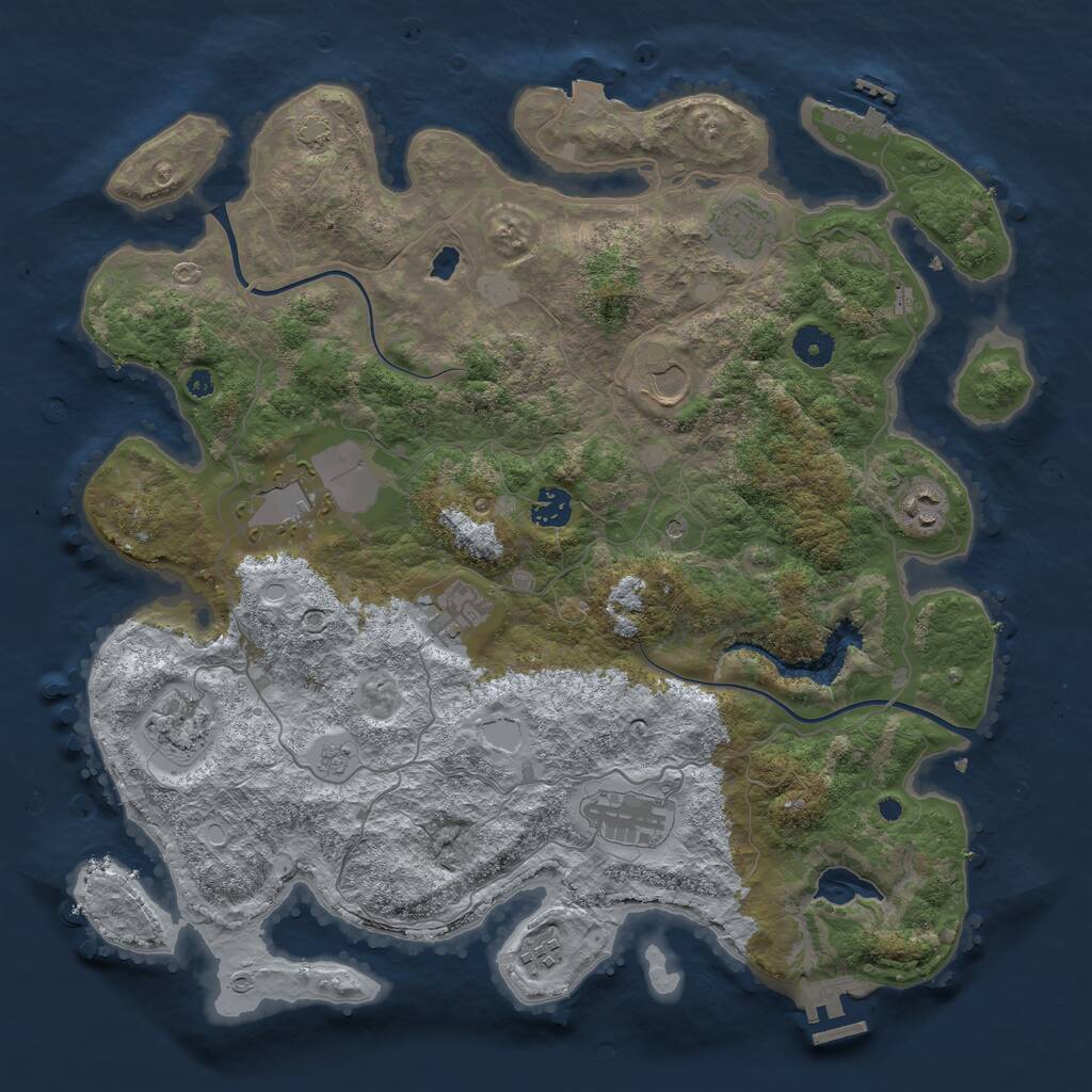 Rust Map: Procedural Map, Size: 4000, Seed: 1117245853, 15 Monuments