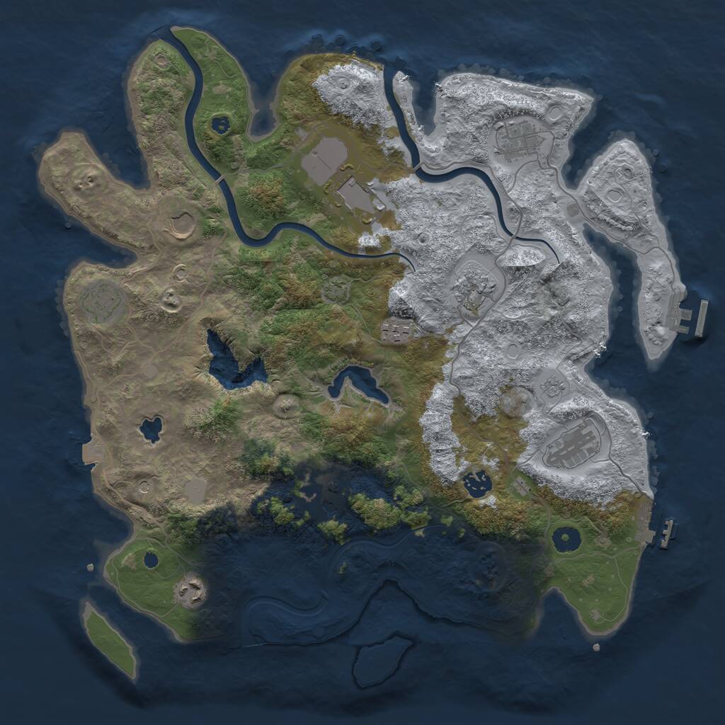 Rust Map: Procedural Map, Size: 4000, Seed: 150943589, 16 Monuments