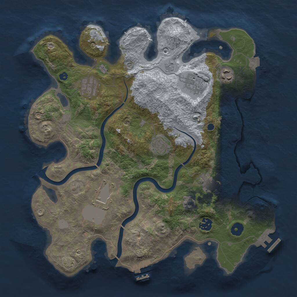 Rust Map: Procedural Map, Size: 3500, Seed: 682010171, 14 Monuments