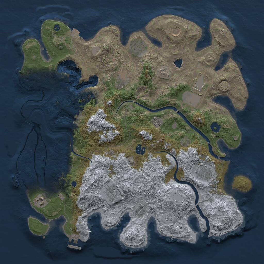 Rust Map: Procedural Map, Size: 4000, Seed: 1083664736, 15 Monuments