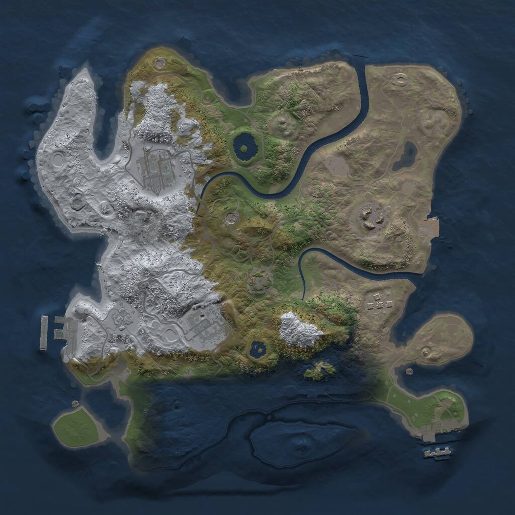 Rust Map: Procedural Map, Size: 3000, Seed: 943840447, 10 Monuments