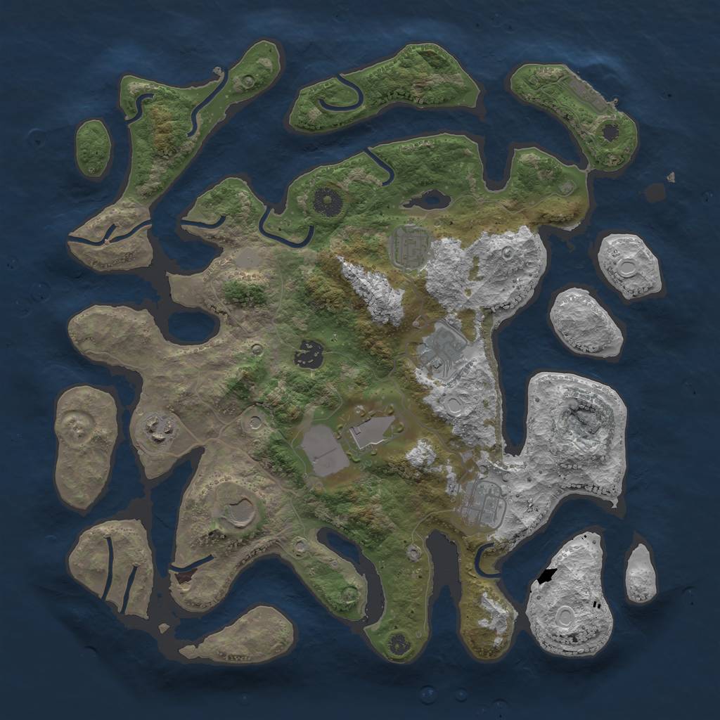 Rust Map: Procedural Map, Size: 3700, Seed: 241, 14 Monuments