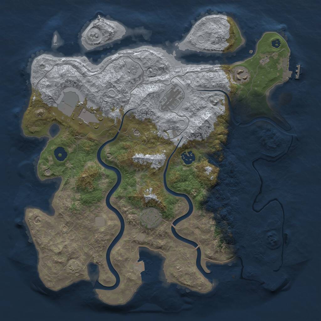 Rust Map: Procedural Map, Size: 3600, Seed: 89202119, 12 Monuments