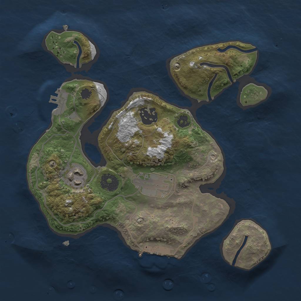 Rust Map: Procedural Map, Size: 2500, Seed: 9921, 10 Monuments