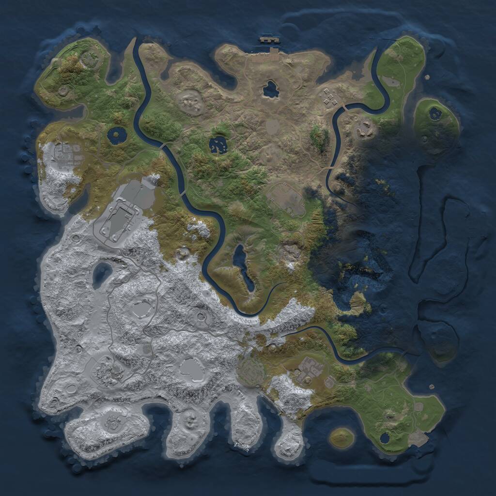 Rust Map: Procedural Map, Size: 4000, Seed: 2425104, 15 Monuments