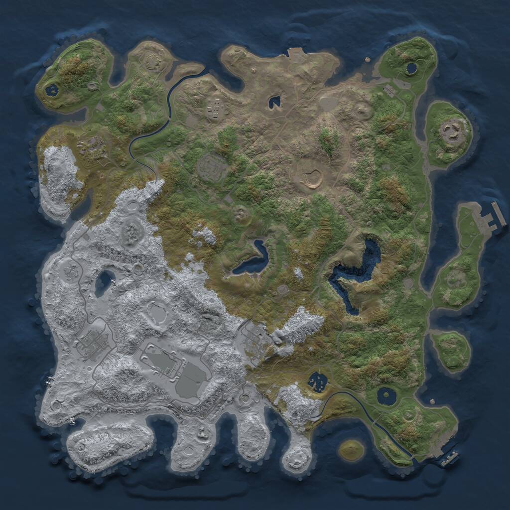 Rust Map: Procedural Map, Size: 4000, Seed: 2425104, 15 Monuments