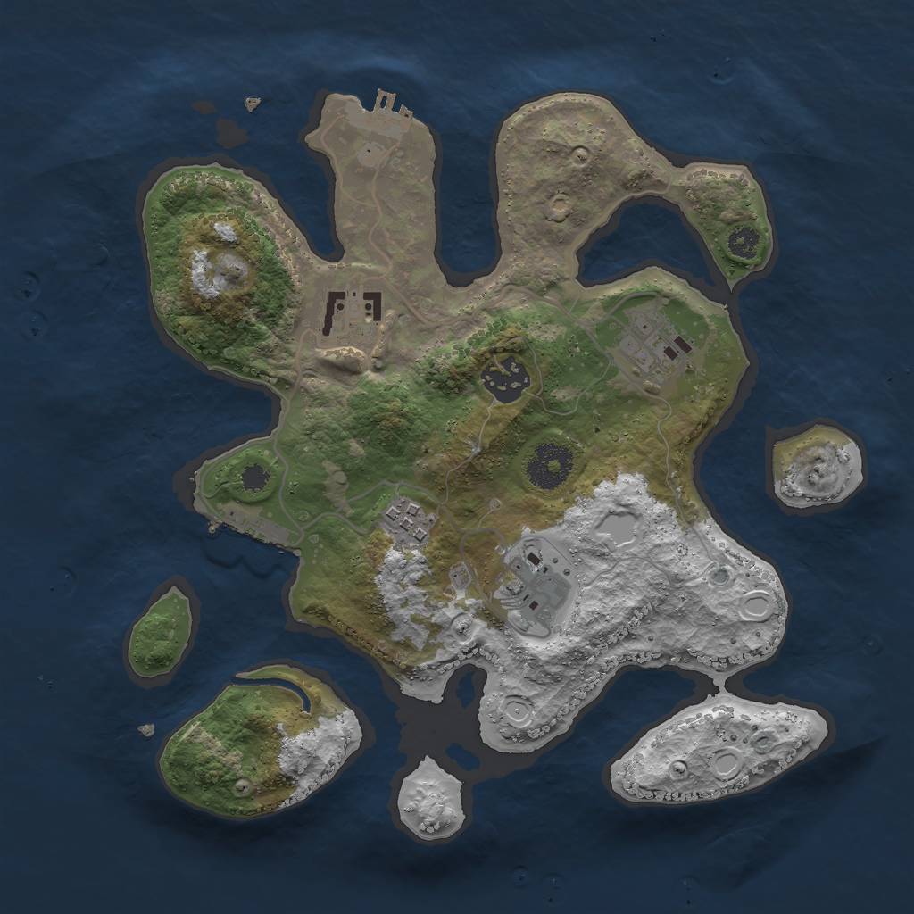 Rust Map: Procedural Map, Size: 3000, Seed: 1028428013, 12 Monuments