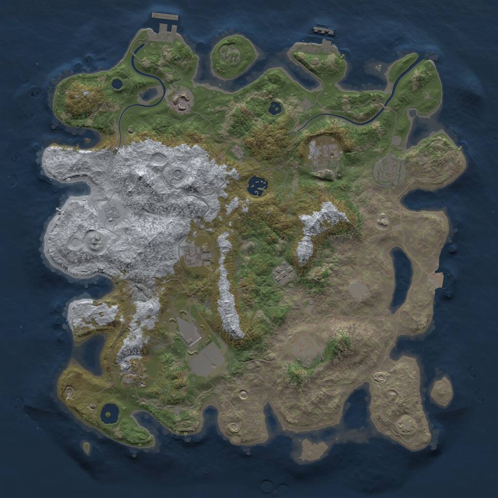 Rust Map: Procedural Map, Size: 3800, Seed: 310768234, 15 Monuments