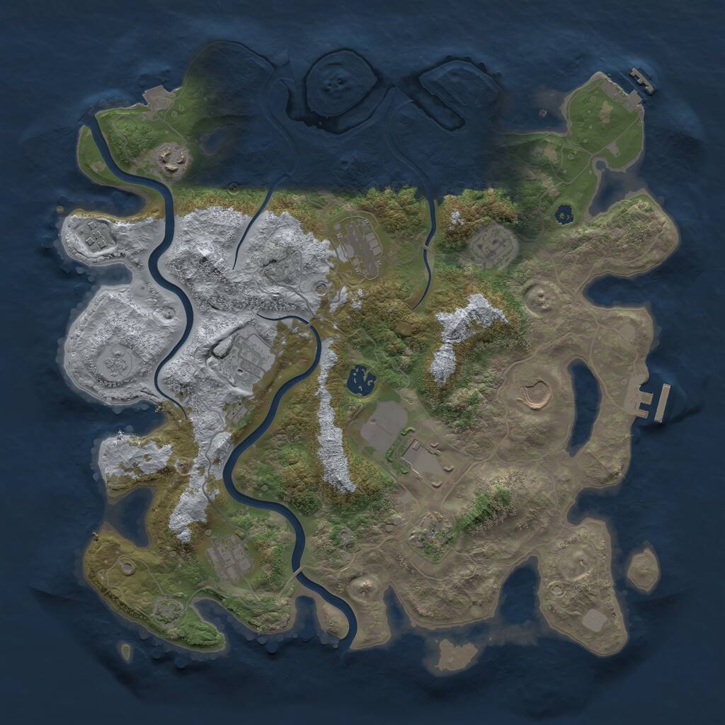 Rust Map: Procedural Map, Size: 3800, Seed: 310768234, 16 Monuments