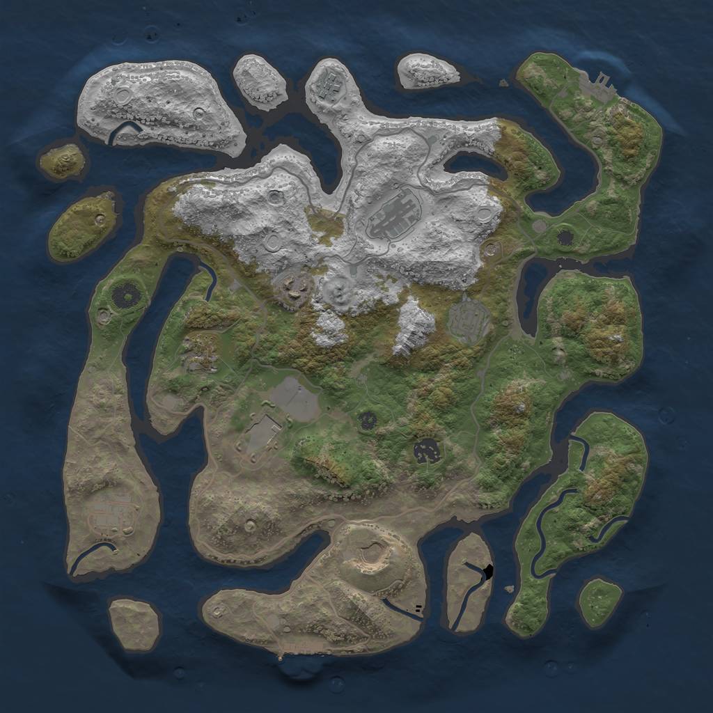 Rust Map: Procedural Map, Size: 4000, Seed: 16974440, 17 Monuments