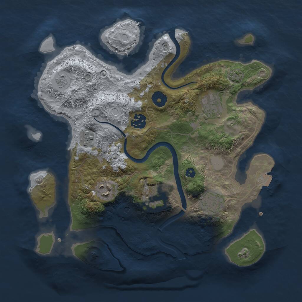 Rust Map: Procedural Map, Size: 3000, Seed: 162509473, 10 Monuments