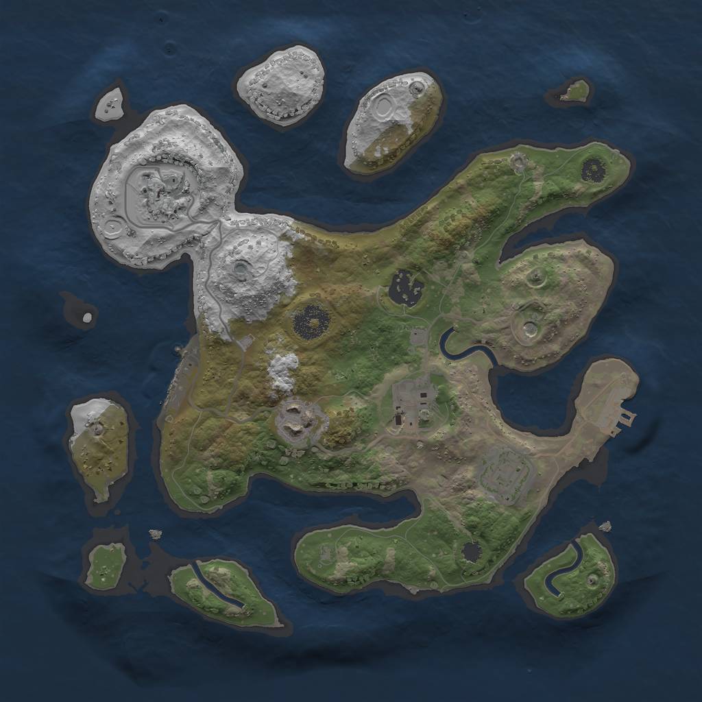 Rust Map: Procedural Map, Size: 3000, Seed: 162509473, 13 Monuments