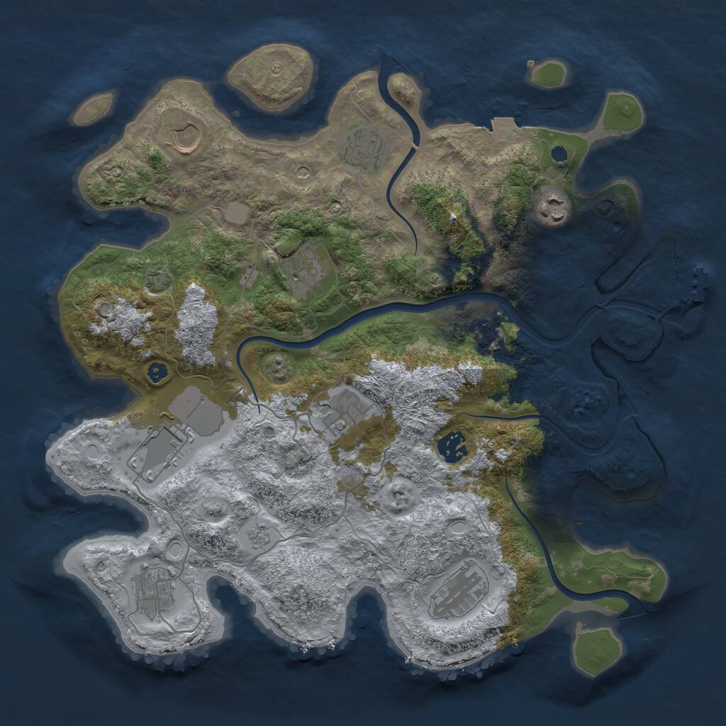 Rust Map: Procedural Map, Size: 3650, Seed: 5878155, 15 Monuments