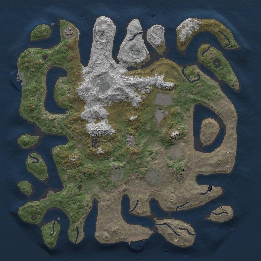 Rust Map: Procedural Map, Size: 4250, Seed: 100081649, 16 Monuments