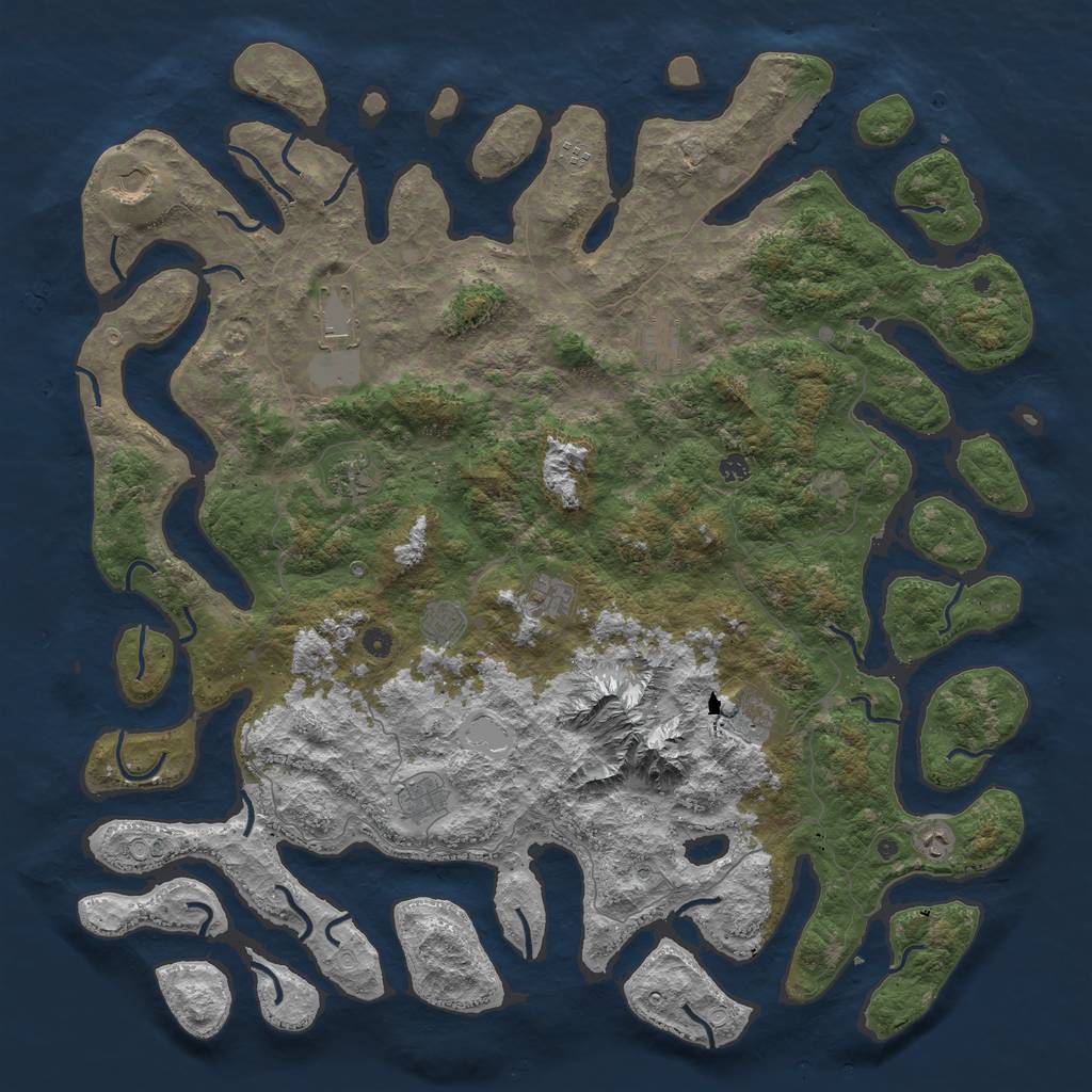 Rust Map: Procedural Map, Size: 5600, Seed: 97436778, 18 Monuments