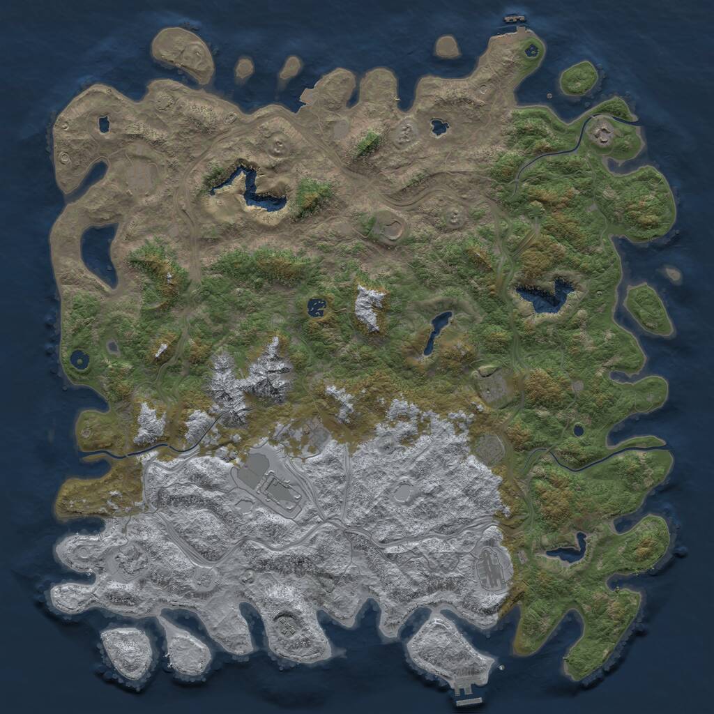 Rust Map: Procedural Map, Size: 5600, Seed: 97436778, 17 Monuments