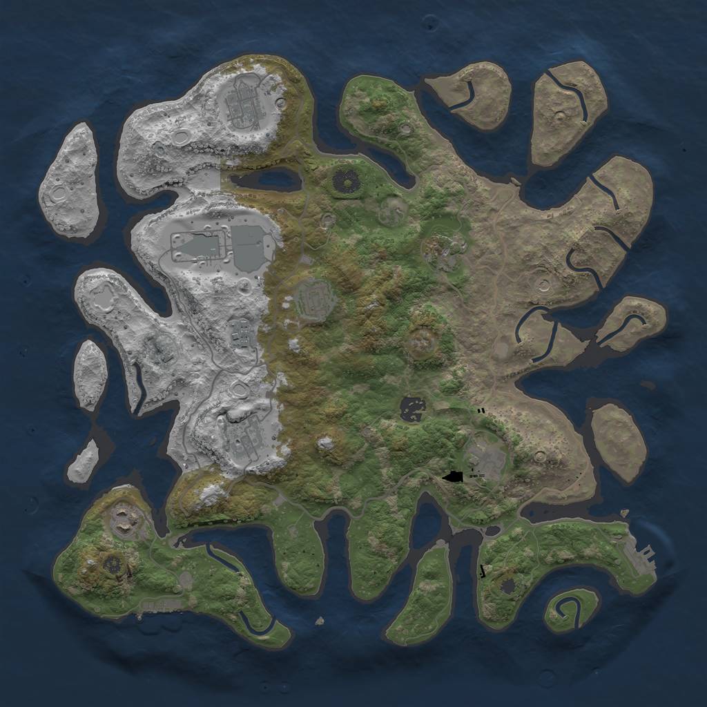 Rust Map: Procedural Map, Size: 4000, Seed: 19968, 17 Monuments