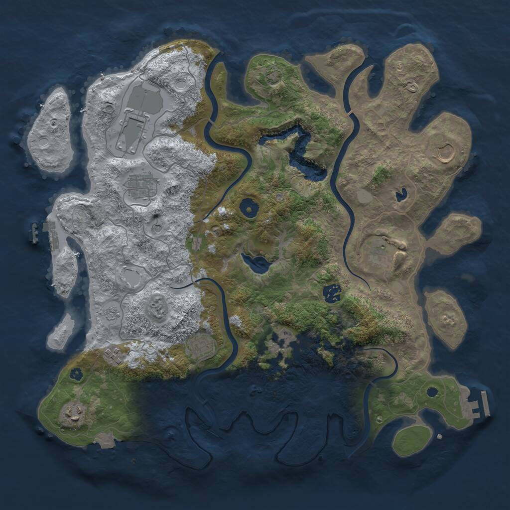 Rust Map: Procedural Map, Size: 4000, Seed: 19968, 15 Monuments