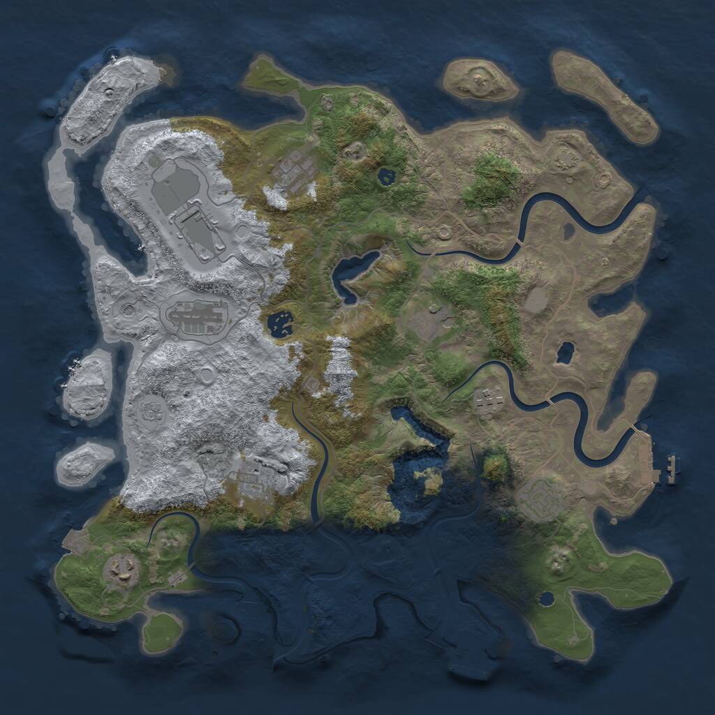 Rust Map: Procedural Map, Size: 4000, Seed: 1867593361, 15 Monuments
