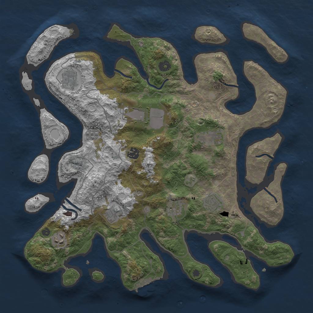 Rust Map: Procedural Map, Size: 4000, Seed: 1867593361, 16 Monuments